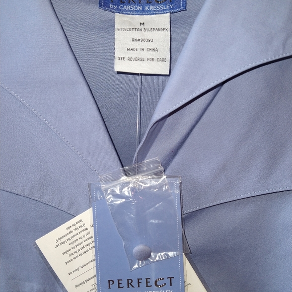 Carson Kressley periwinkle blue shirt long sleeves double lapel layered cuff NWT - Picture 2 of 5